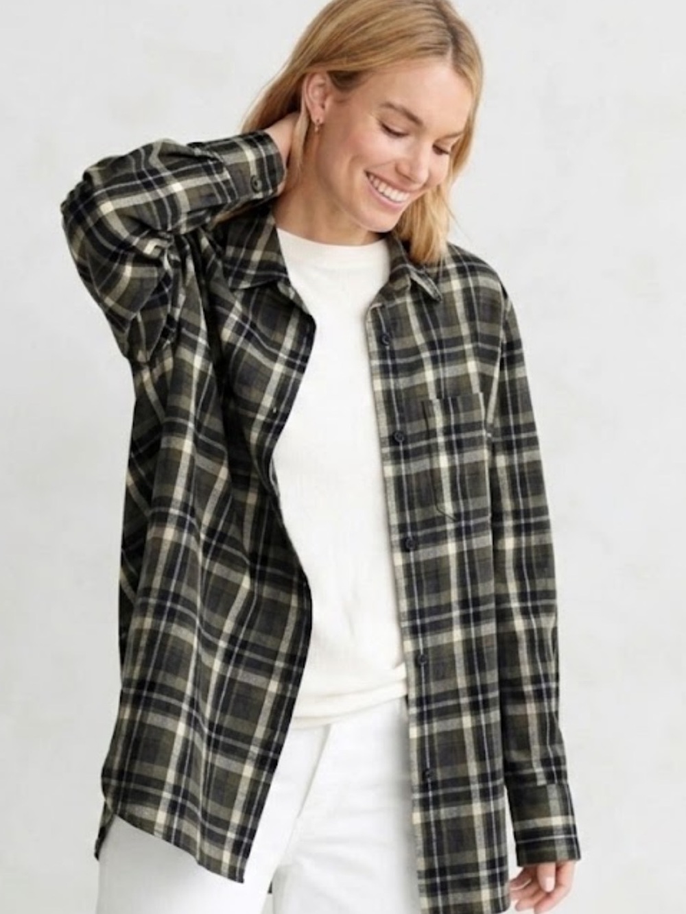 Jenni Kayne Boyfriend Flannel Button Down Top Size XS